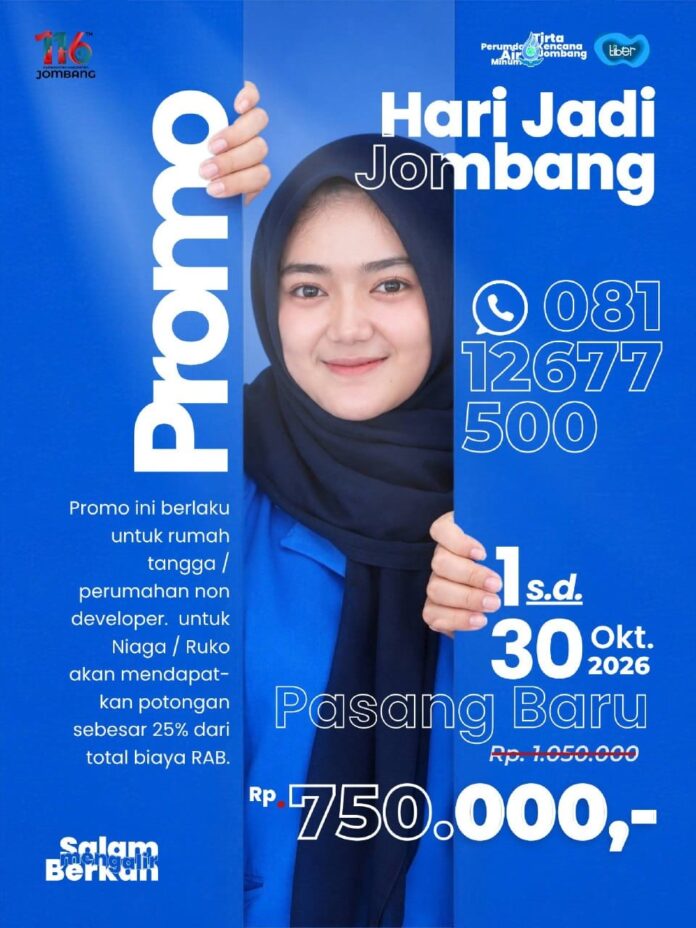 Pasang Sambungan Air Baru Lebih Mudah dan Terjangkau di Hari Jadi Kabupaten Jombang ke-116